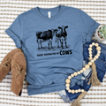 Wholesale Easily Distracted by Cows Graphic Tee - Grey Tee