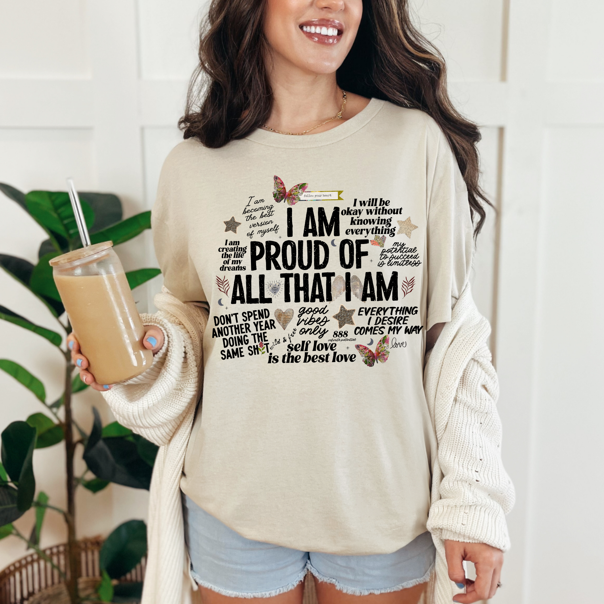Wholesale Proud of all that I am Graphic Tee - Heather Dust Tee