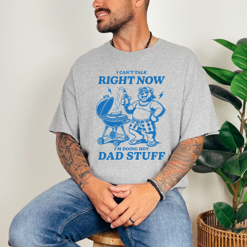 Wholesale Bear Hot dad stuff Graphic Tee - Grey Tee