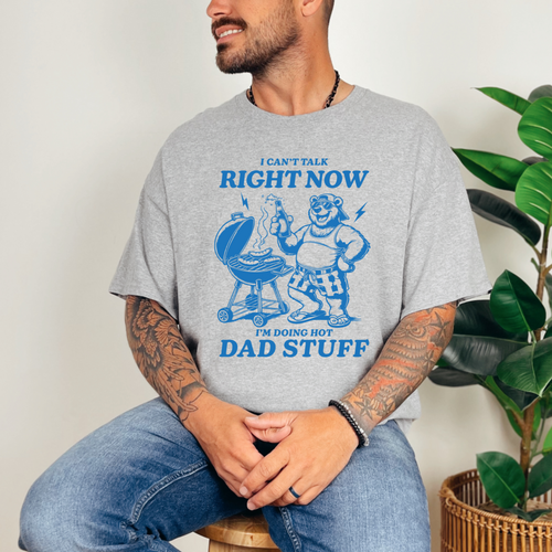 Wholesale Bear Hot dad stuff Graphic Tee - Grey Tee