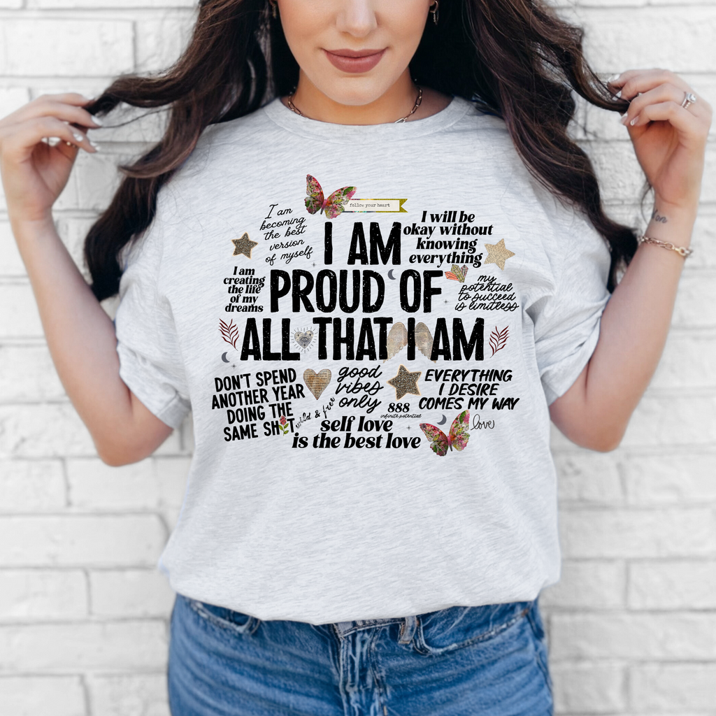Wholesale Proud of all that I am Graphic Tee - Ash Tee