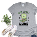 Wholesale One lucky dude Graphic Tee - Grey Tee