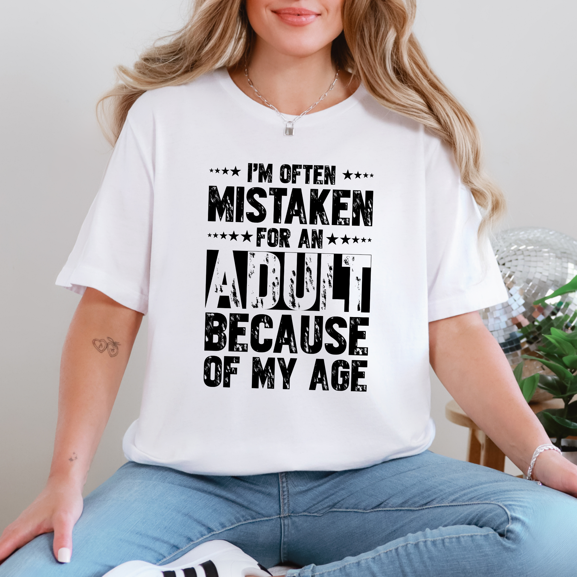 Wholesale Often Mistaken For An Adult Graphic Tee - White Tee