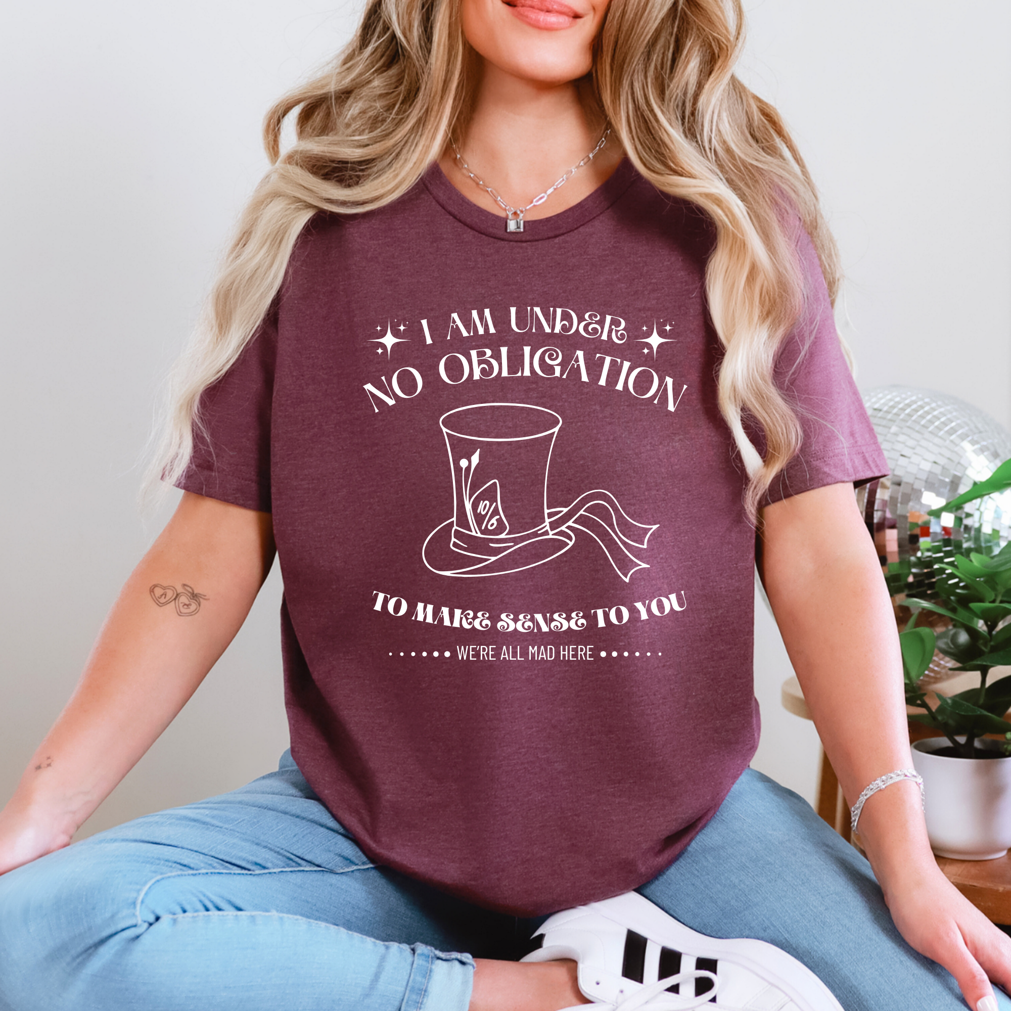 Wholesale No obligation Graphic Tee - Heather Maroon Tee