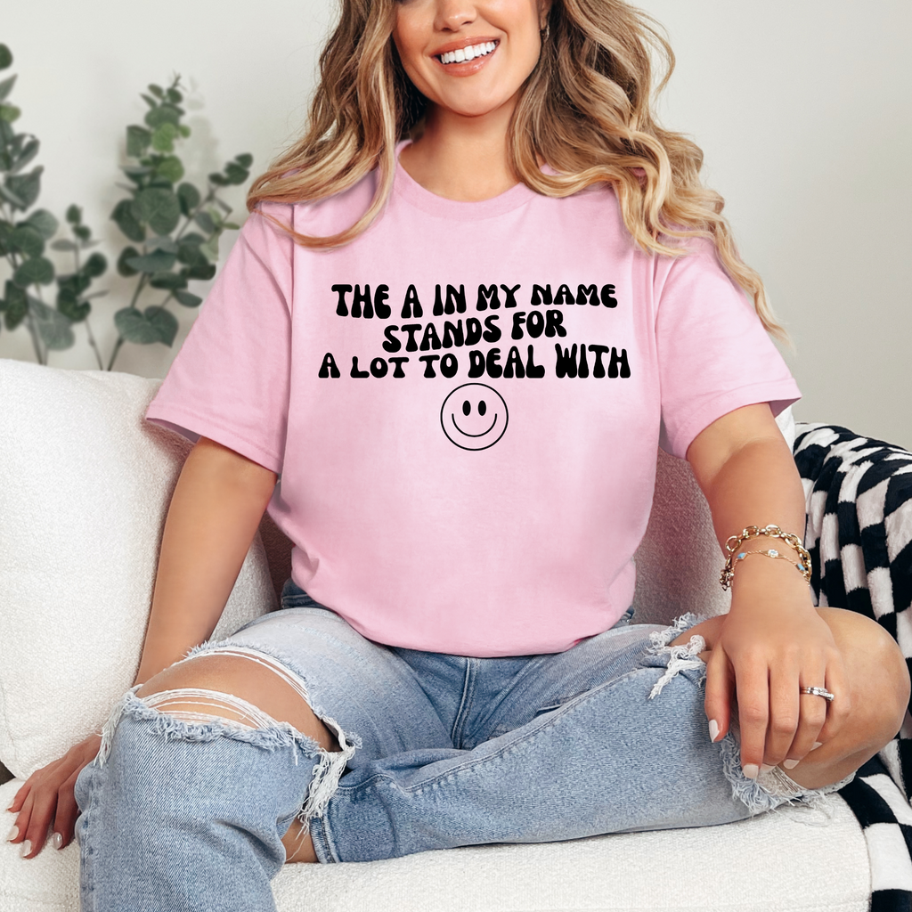 Wholesale A lot to deal with Graphic Tee - Ash Tee