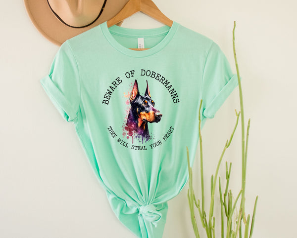 Wholesale Beware of Dobermanns Graphic Tee - Ocean