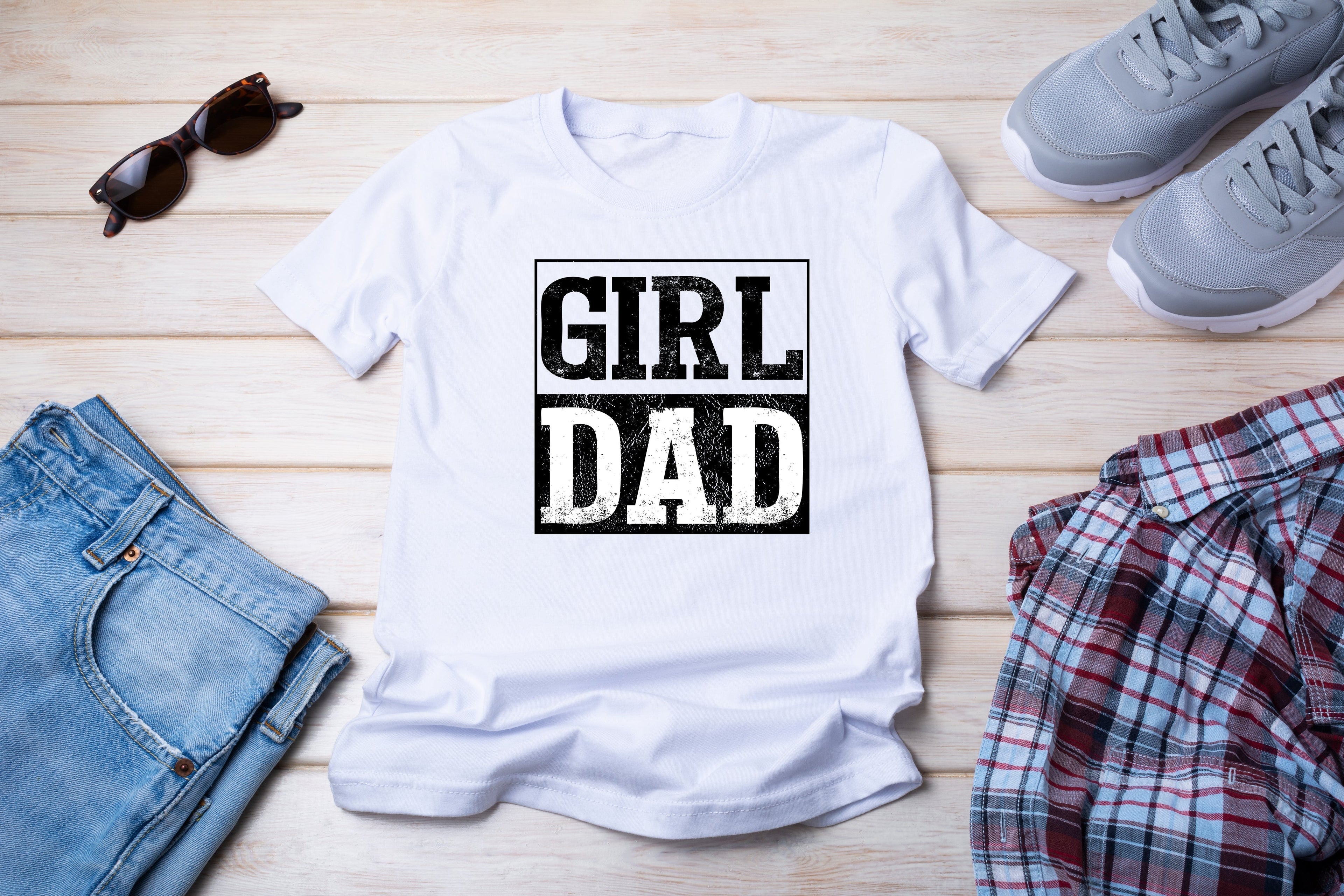 Wholesale Girl Dad Graphic Tee - Heather Grey