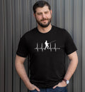 Wholesale Fishing Heartbeat Graphic Tee - Black