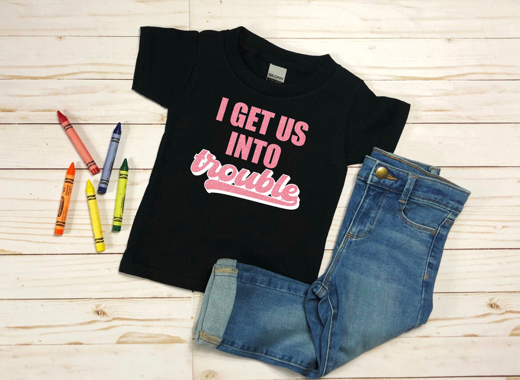 Wholesale Into Trouble KIDS Graphic Tee - White