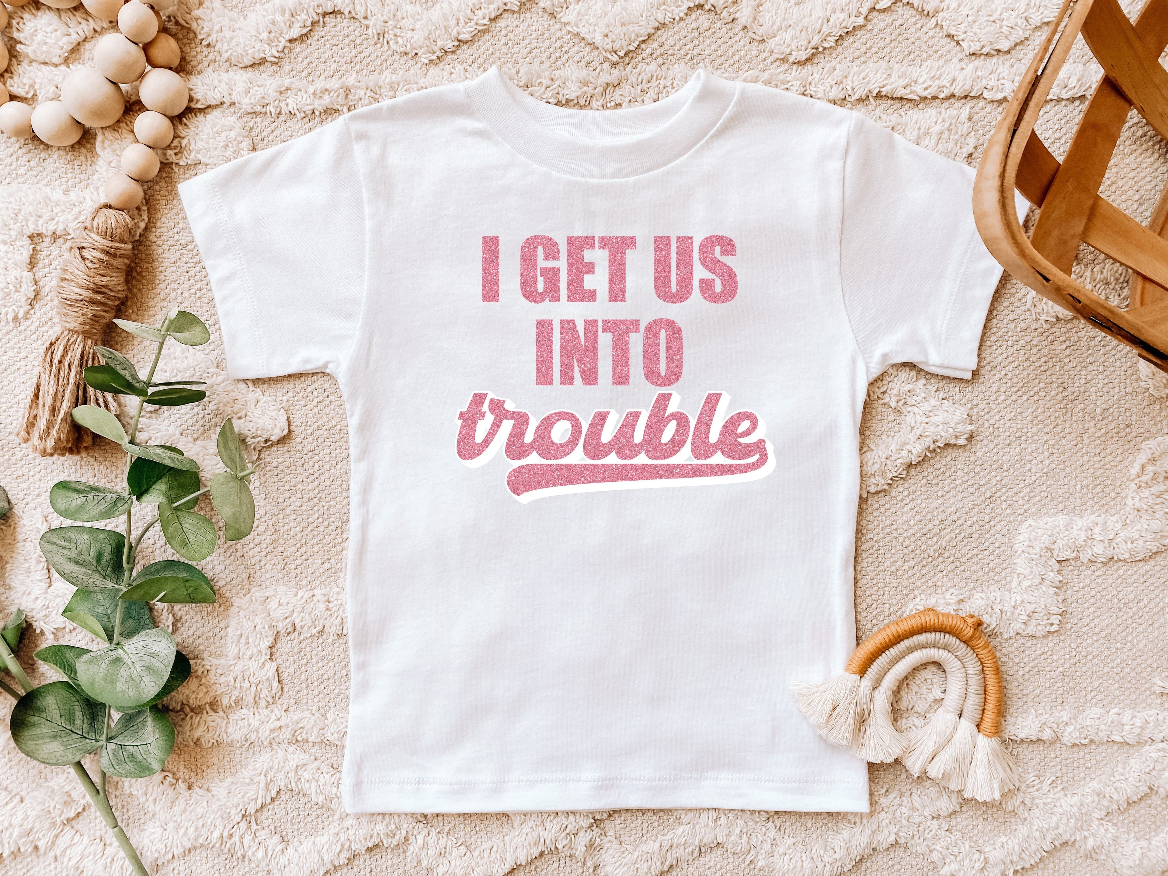 Wholesale Into Trouble KIDS Graphic Tee - Black